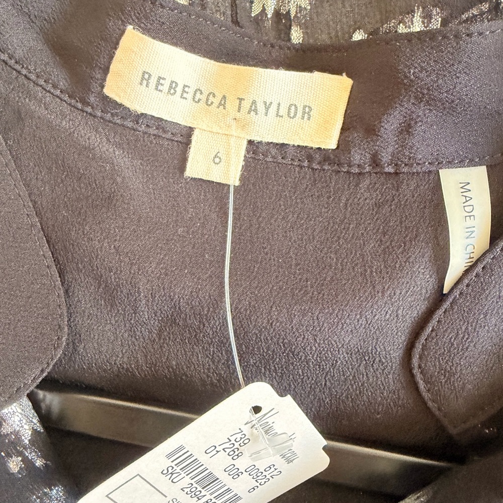 Rebecca Taylor Silk Metallic Floral
Jacquard Top - Picture 3 of 4